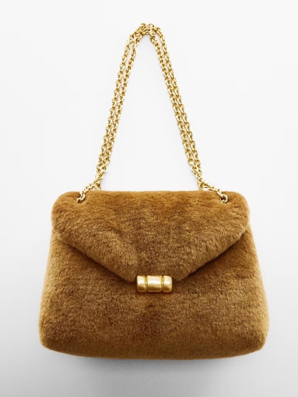 NWT Mango Faux-Fur Chain Crossbody Bag